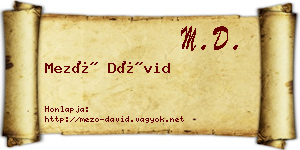 Mező Dávid névjegykártya